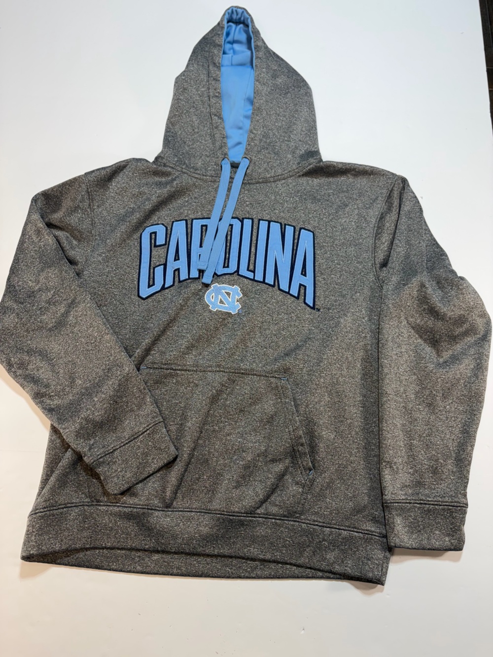 Champion UNC Tar Heels Fleece Pullover Hoodie Charcoal Gray Carolina Blue Men M